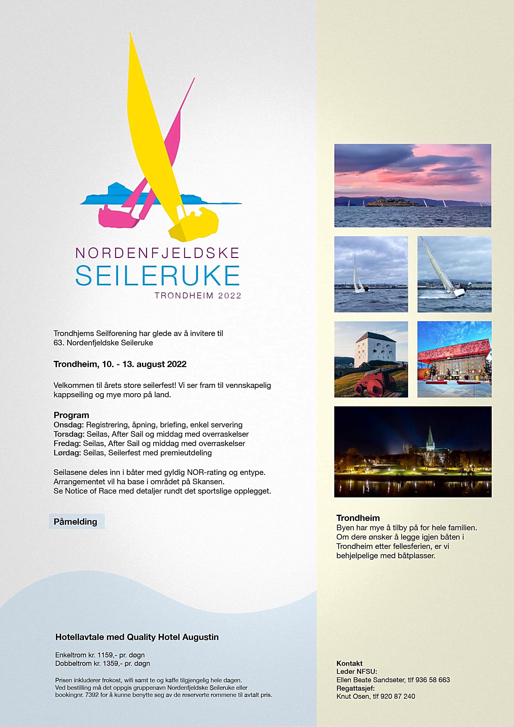 Nordenfjeldske Seileruke 2022 Trondheim invitasjon